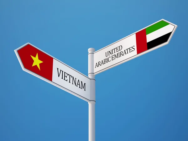 Vietnam Spojené arabské emiráty znamení příznaky koncept — Stock fotografie