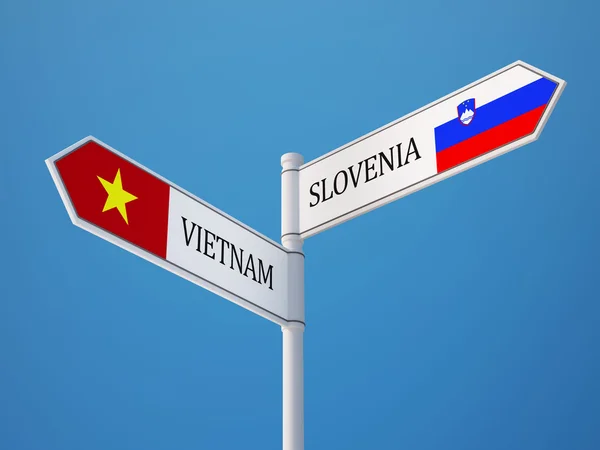 Slovenia Vietnam  Sign Flags Concept — Stock Photo, Image