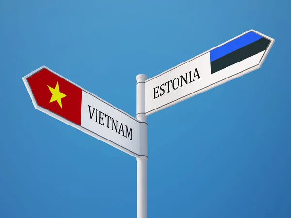 Concepto de banderas de Estonia Vietnam muestra —  Fotos de Stock