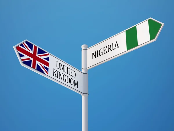 Reino Unido Nigeria Sign Flags Concept —  Fotos de Stock