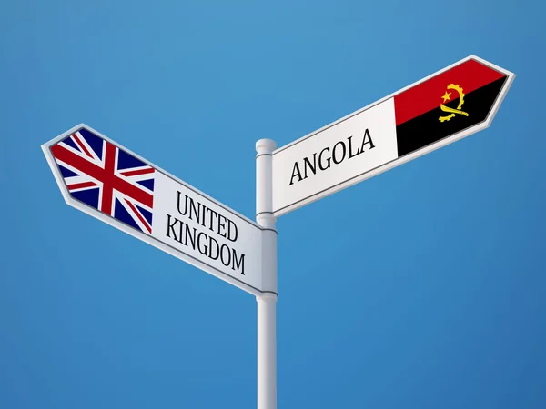 United Kingdom Angola  Sign Flags Concept — Stock Photo, Image