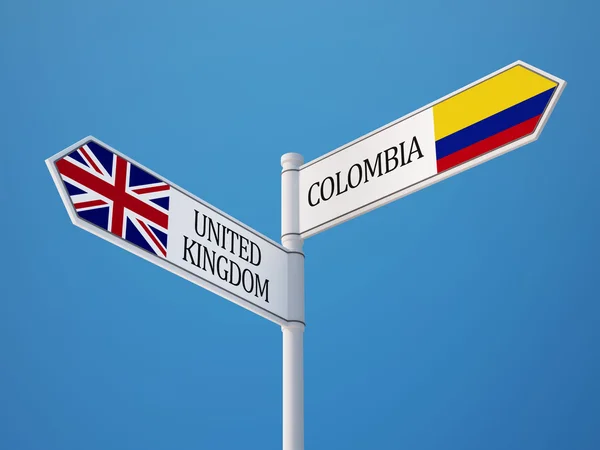 United Kingdom Colombia  Sign Flags Concept — Stock Photo, Image