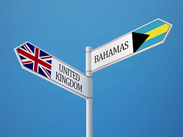 Regno Unito Bahamas Sign Flags Concept — Foto Stock