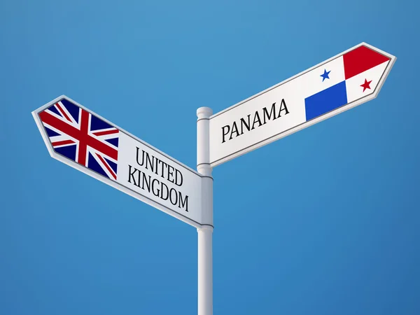 Panama Regno Unito Sign Flags Concept — Foto Stock