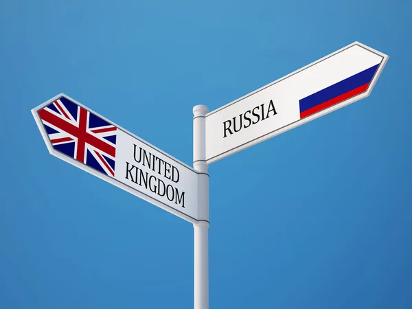 Ryssland Storbritannien underteckna flaggor koncept — Stockfoto