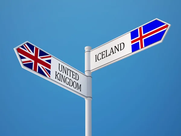Исландия Великобритания подписала концепцию флагов — стоковое фото