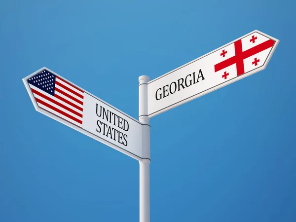 Estados Unidos Geórgia Signo Bandeiras Conceito — Fotografia de Stock