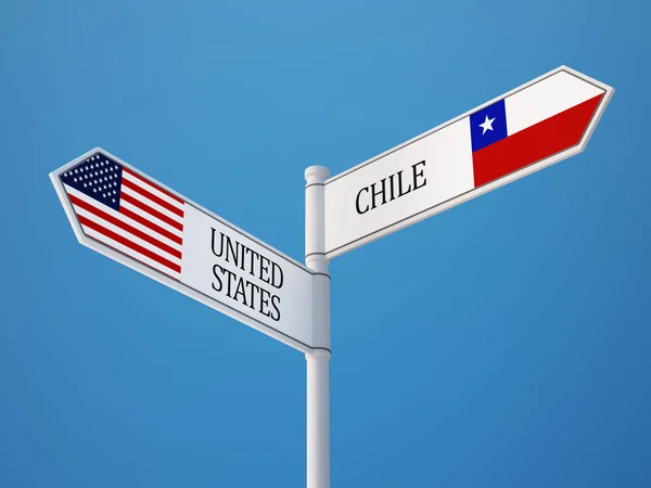 Estados Unidos Chile Sign Flags Concept —  Fotos de Stock