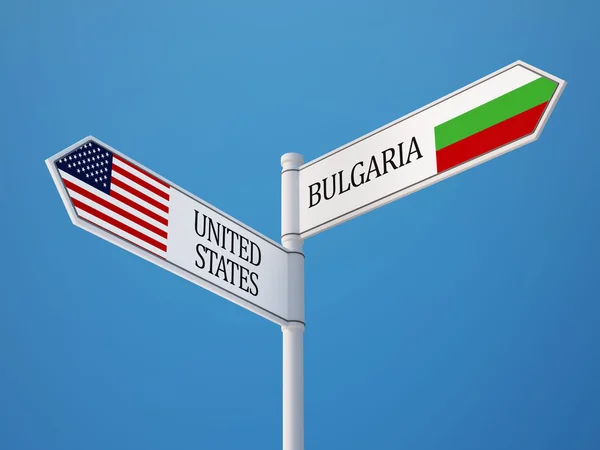 United States Bulgaria  Sign Flags Concept — Stock Photo, Image