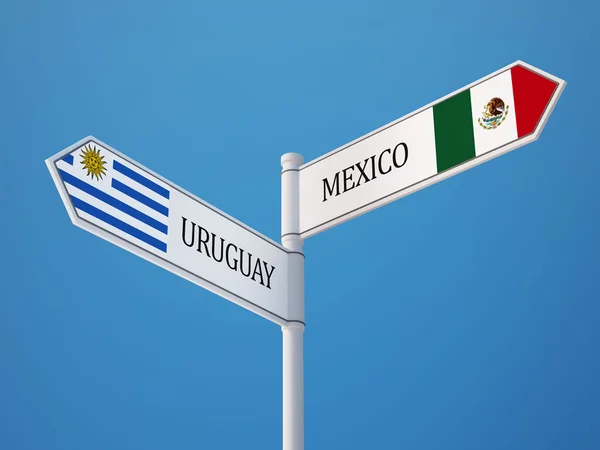 乌拉圭墨西哥标志标志概念 — 图库照片