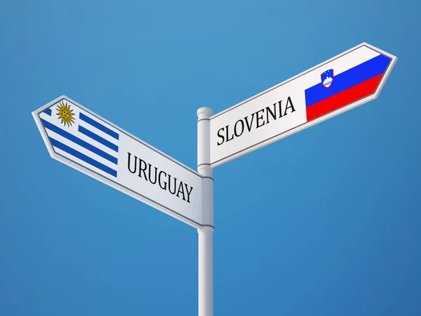 Eslovénia Uruguai Signo Bandeiras Conceito — Fotografia de Stock