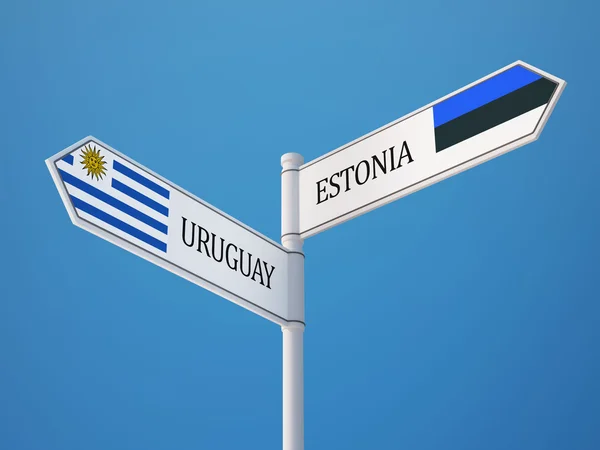 Estonya Uruguay işaret bayrakları kavramı — Stok fotoğraf