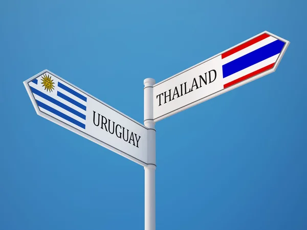 Tailandia Uruguay Firma el concepto de banderas — Foto de Stock