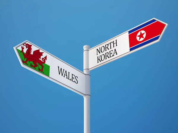 威尔士朝鲜标志标志概念 — 图库照片