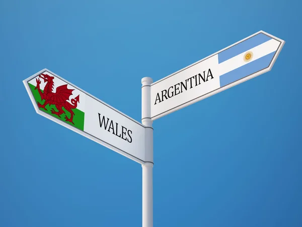 Wales Argentina znamení příznaky koncept — Stock fotografie