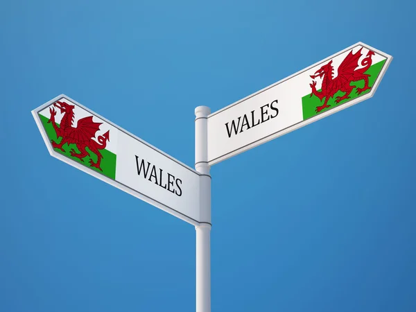 País de Gales Sign Flags Concept —  Fotos de Stock