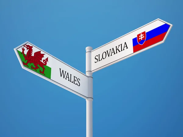 Slovensko Wales znamení příznaky koncept — Stock fotografie