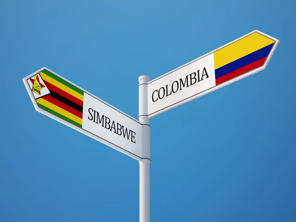 ジンバブエ コロンビア符号フラグ コンセプト — ストック写真