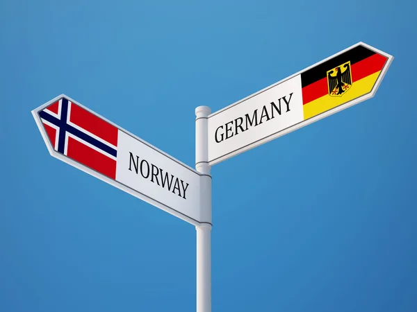 Norge Tyskland tecken flaggor koncept — Stockfoto