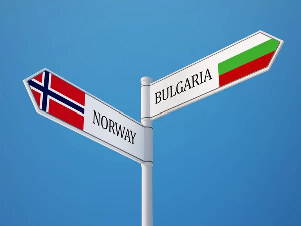 Norge Bulgarien underteckna flaggor koncept — Stockfoto