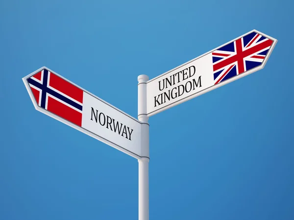 Noruega Reino Unido Sign Flags Concept —  Fotos de Stock