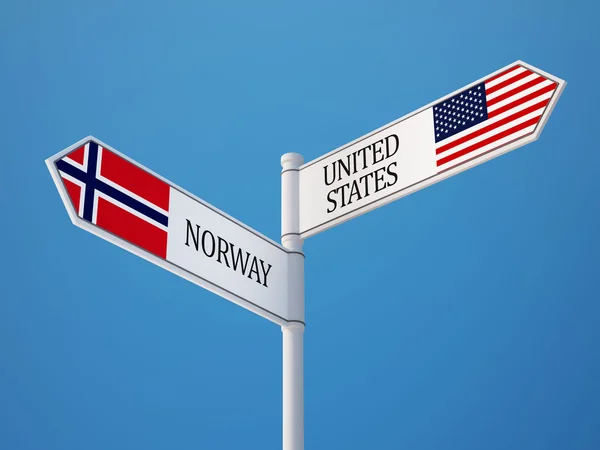 Norge USA skylt flaggor koncept — Stockfoto