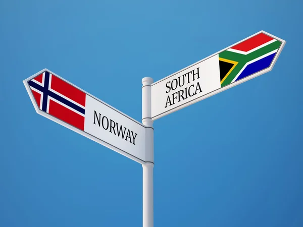 Sudafrica e Norvegia firmano il concetto di bandiere — Foto Stock