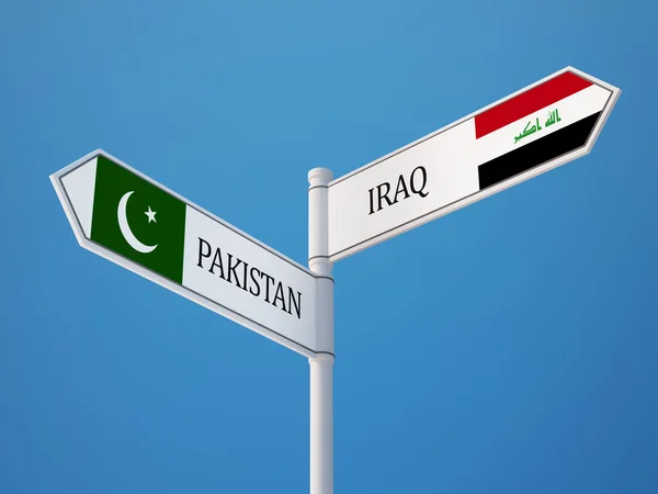 Paquistão Iraque sinal bandeiras conceito — Fotografia de Stock