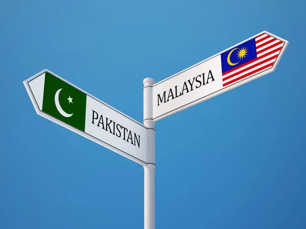 Pakistan Malaysia Schild Flaggen-Konzept — Stockfoto