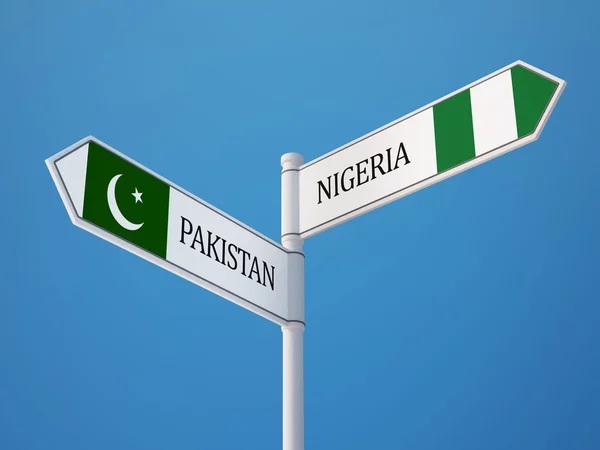 Pakistan Nigeria  Sign Flags Concept — Stock Photo, Image