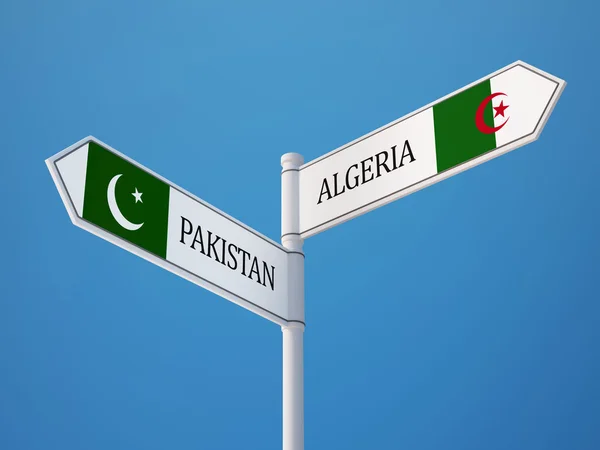 Pakistan algerien sign flags concept — Stockfoto