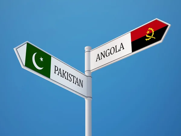 Paquistán Angola Sign Flags Concept —  Fotos de Stock