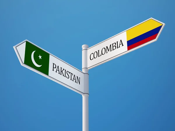 Pakistán Colombia Firma el concepto de banderas —  Fotos de Stock