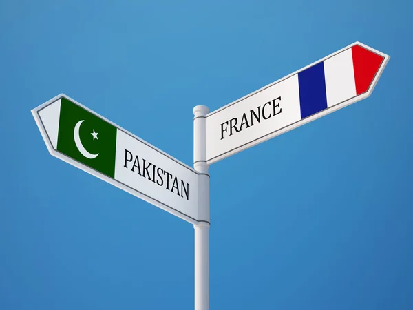 Pakistan France  Sign Flags Concept — Stock Photo, Image