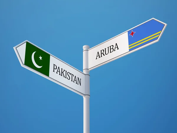 Pakistan Aruba işaret bayrakları kavramı — Stok fotoğraf