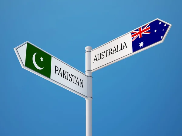 Pakistan Australien Schild Flaggen-Konzept — Stockfoto