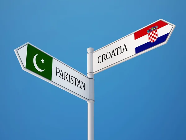 Pakistan Croatia  Sign Flags Concept — Stock Photo, Image