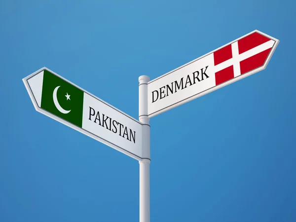 Pakistan Denemarken teken vlaggen Concept — Stockfoto