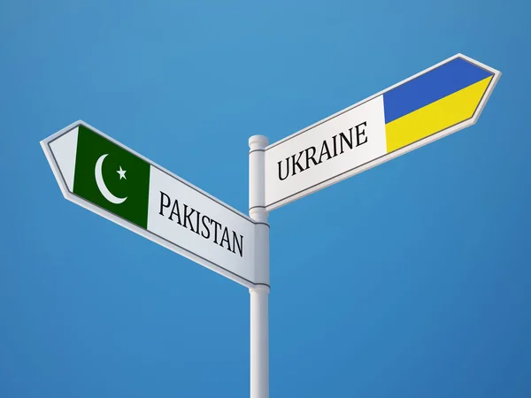 Pakistan Ukraine  Sign Flags Concept — Stock Photo, Image