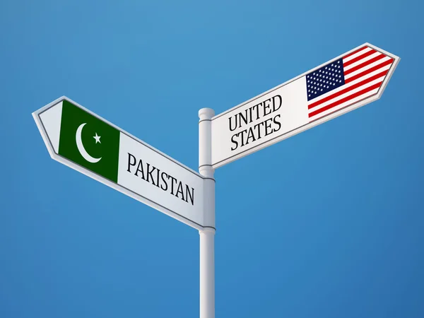 Пакистан Сполучених Штатів знак прапори концепції — стокове фото