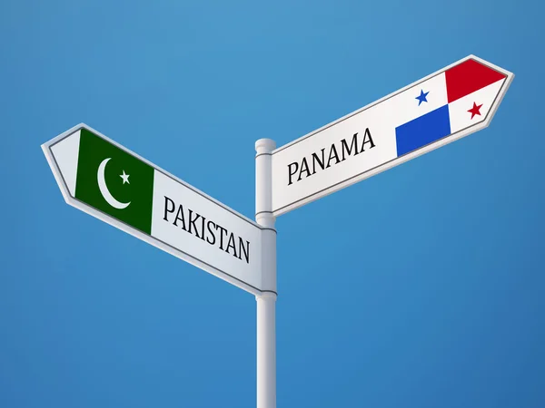 Panama Pakistan tecken flaggor koncept — Stockfoto