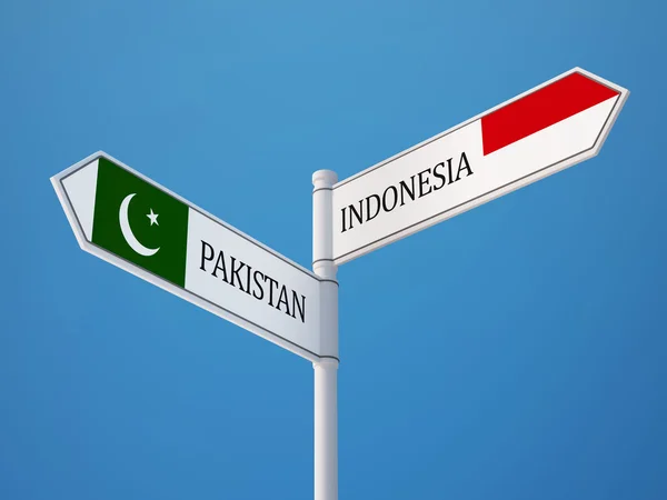 Indonesia Pakistan  Sign Flags Concept — Stock Photo, Image