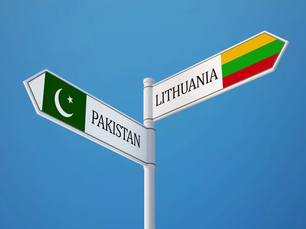 Литва Пакистан подписал Концепцию флагов — стоковое фото