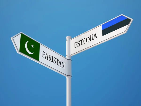 Estonie Pakistan Signer Drapeaux Concept — Photo
