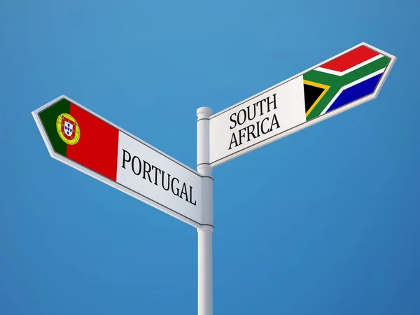 Sudafrica e Portogallo firmano il concetto delle bandiere — Foto Stock