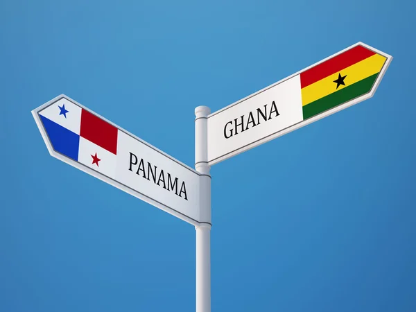 Panama Ghana Firma Bandiere Concetto — Foto Stock
