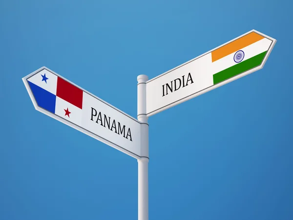 Panama Indie znak flagi koncepcja — Zdjęcie stockowe