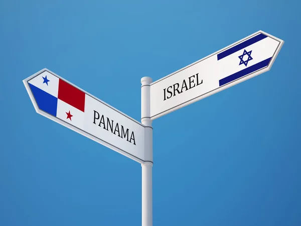 Panama Israel undertecknar flaggor koncept — Stockfoto