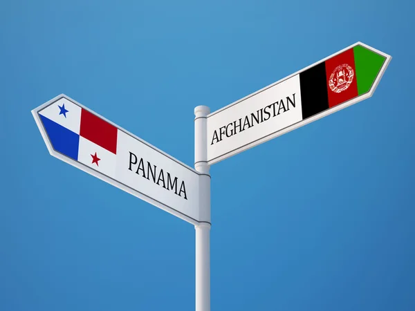 阿富汗巴拿马标志标志概念 — 图库照片