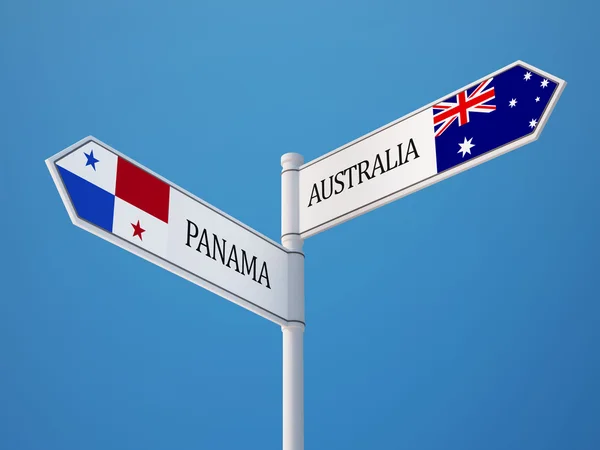 Conceito de Bandeiras de Sinais Panamá Austrália — Fotografia de Stock